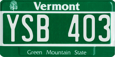 VT license plate YSB403