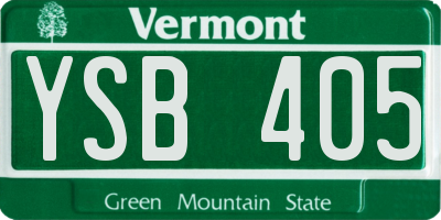 VT license plate YSB405