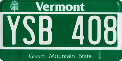 VT license plate YSB408