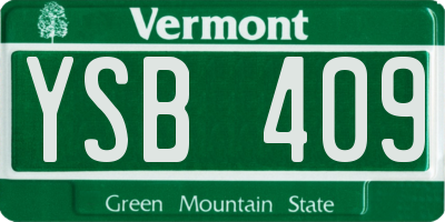 VT license plate YSB409