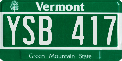 VT license plate YSB417