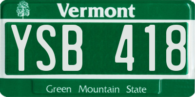 VT license plate YSB418