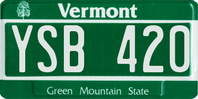 VT license plate YSB420