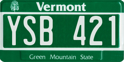VT license plate YSB421