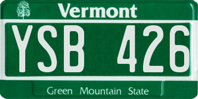 VT license plate YSB426
