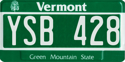 VT license plate YSB428