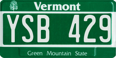 VT license plate YSB429