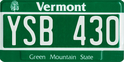 VT license plate YSB430