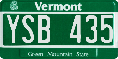 VT license plate YSB435