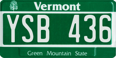 VT license plate YSB436