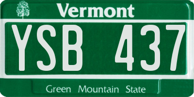 VT license plate YSB437