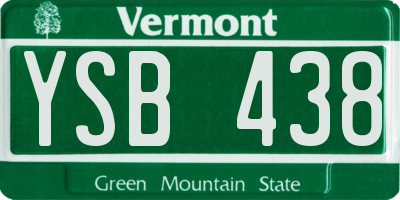 VT license plate YSB438