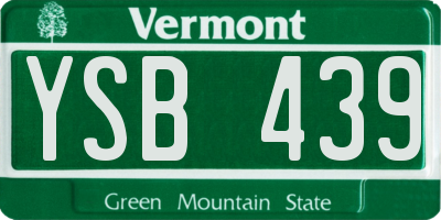 VT license plate YSB439