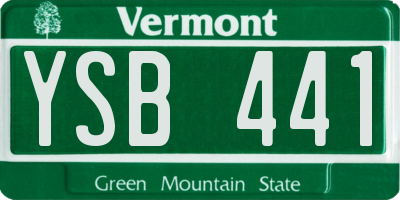 VT license plate YSB441