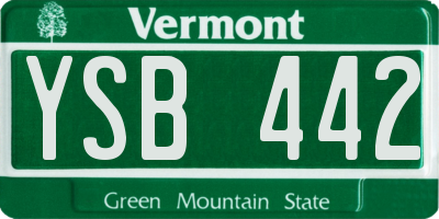 VT license plate YSB442