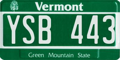 VT license plate YSB443