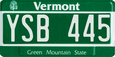 VT license plate YSB445