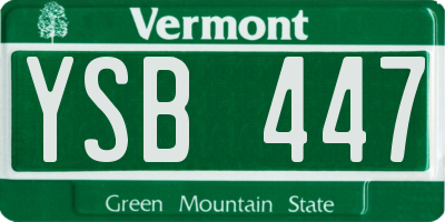 VT license plate YSB447