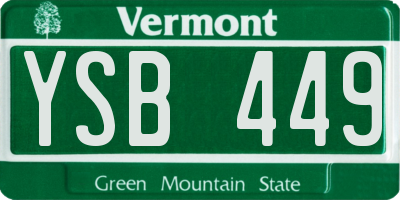 VT license plate YSB449