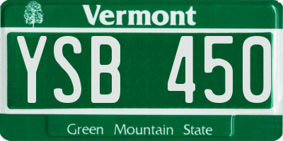 VT license plate YSB450