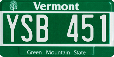 VT license plate YSB451