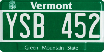 VT license plate YSB452