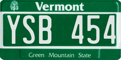 VT license plate YSB454