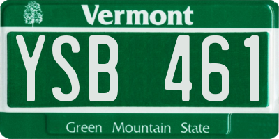 VT license plate YSB461