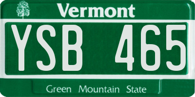 VT license plate YSB465