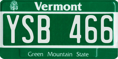 VT license plate YSB466