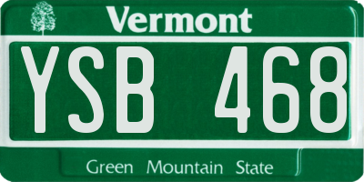 VT license plate YSB468
