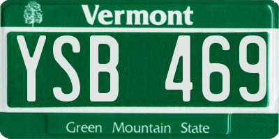 VT license plate YSB469