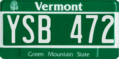 VT license plate YSB472
