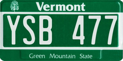 VT license plate YSB477