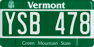VT license plate YSB478