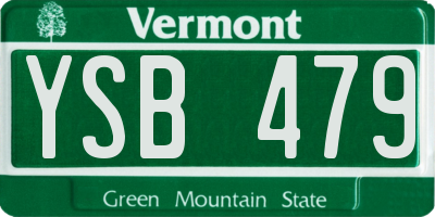 VT license plate YSB479