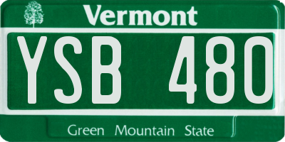 VT license plate YSB480