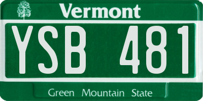VT license plate YSB481