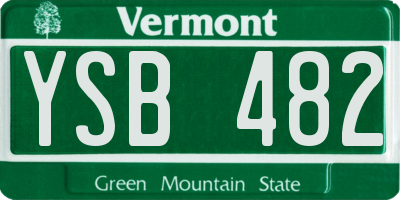VT license plate YSB482