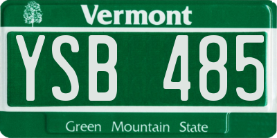 VT license plate YSB485