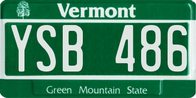VT license plate YSB486