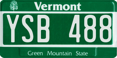 VT license plate YSB488