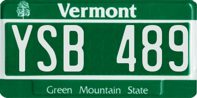 VT license plate YSB489