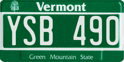 VT license plate YSB490