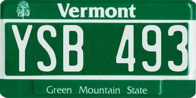 VT license plate YSB493