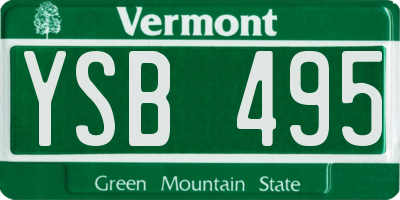 VT license plate YSB495