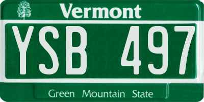 VT license plate YSB497