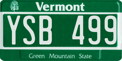 VT license plate YSB499