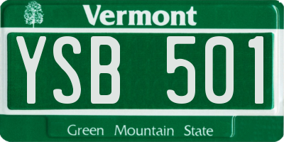 VT license plate YSB501