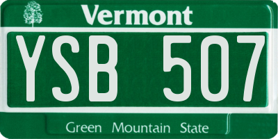 VT license plate YSB507